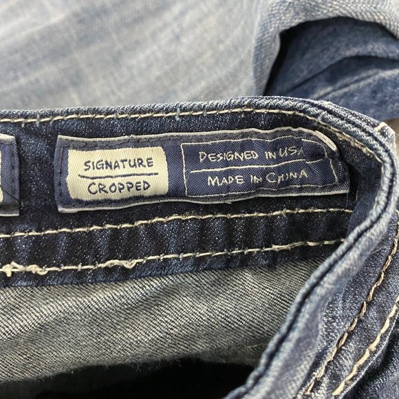 Miss me Signature cropped Junior Jeans pants embroidery pockets size 25 - Picture 7 of 12